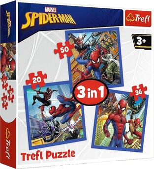 TREFL ΠΑΖΛ 3 ΣΕ 1 (20/36/50 ΤΕΜΑΧΙΩΝ) SPIDERMAN SPIDER FORCE 34841