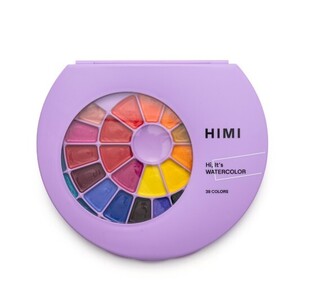 HIMI ΣΕΤ ΝΕΡΟΜΠΟΓΙΕΣ 38 ΧΡΩΜΑΤΑ ΜΕ ΠΙΝΕΛΟ SEMI MOIST WATERCOLOUR HIMIYSC189