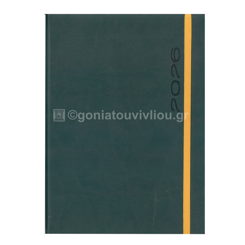 2026 ΗΜΕΡΟΛΟΓΙΟ ΗΜΕΡΗΣΙΟ ΥΠΟΚΙΤΡΙΝΟ 12x17cm FUNKY FLEXY ΠΡΑΣΙΝΟ ΣΚΟΥΡΟ ΜΕ ΛΑΣΤΙΧΟ 43 (ΠΛΑΝΟΓΡΑΜΜΑ)