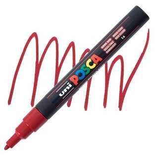 POSCA ΜΑΡΚΑΔΟΡΟΣ ΛΕΠΤΟΣ PC3M ΣΚΟΥΡΟ ΚΟΚΚΙΝΟ (DARK RED)