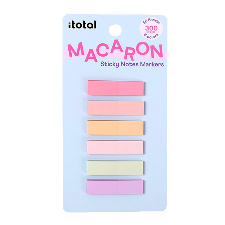 I TOTAL MACARON ΑΥΤΟΚΟΛΛΗΤΟΙ ΣΕΛΙΔΟΔΕΙΚΤΕΣ ΠΛΑΣΤΙΚΟΙ 6 ΠΑΣΤΕΛ ΧΡΩΜΑΤΑ 300φ XL18400