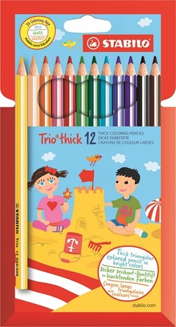 STABILO TRIO ΞΥΛΟΜΠΟΓΙΕΣ ΧΟΝΤΡΕΣ ΜΕΓΑΛΕΣ 12 ΧΡΩΜΑΤΑ 203