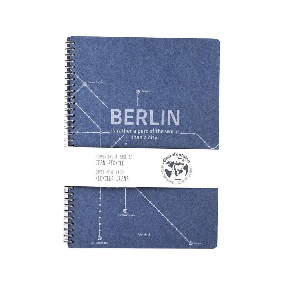 CLAIREFONTAINE ΤΕΤΡΑΔΙΟ ΣΠΙΡΑΛ A4 (21x29,7cm) 1 ΘΕΜΑΤΟΣ JEANS METRO BERLIN 74φ