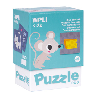 APLI KIDS 12 ΠΑΖΛ ΤΩΝ 2 ΤΕΜΑΧΙΩΝ WHAT DO THEY EAT ΤΙ ΤΡΩΝΕ ΤΑ ΖΩΑ 17419 (PUZZLE)