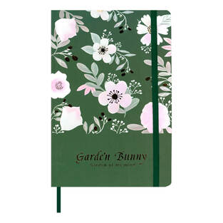 SALKO ΣΗΜΕΙΩΜΑΤΑΡΙΟ ΒΙΒΛΙΟΔΕΤΗΜΕΝΟ ΜΕ ΛΑΣΤΙΧΟ A5 14,8x21cm 80φ ΜΕ ΓΡΑΜΜΕΣ FLOWERS ΠΡΑΣΙΝΟ 4047