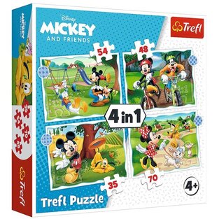 TREFL ΠΑΖΛ 4 ΣΕ 1 (35/48/54/70τεμ) MICKEY MOUSE NICE DAY 34604