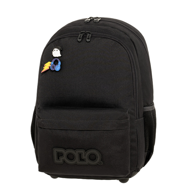 POLO ΣΧΟΛΙΚΗ ΤΣΑΝΤΑ ΣΑΚΙΔΙΟ ΠΛΑΤΗΣ ΔΗΜΟΤΙΚΟΥ PINS ΜΑΥΡΗ 901059 2000