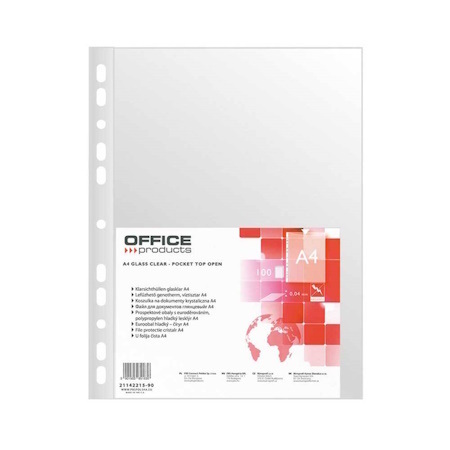 OFFICE PRODUCTS ΖΕΛΑΤΙΝΑ A4 (21x29,7cm) ΜΕ ΤΡΥΠΕΣ ΕΝΙΣΧΥΜΕΝΗ CRYSTAL CLEAR 40mic (ΠΑΚΕΤΟ 100τεμ) 2114221590