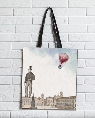 BRAINFOOD ΥΦΑΣΜΑΤΙΝΗ ΣΟΥΕΤ ΤΣΑΝΤΑ ΜΕ ΦΕΡΜΟΥΑΡ 38x42cm ΑΝΤΡΑΣ ΚΑΙ ΑΕΡΟΣΤΑΤΟ