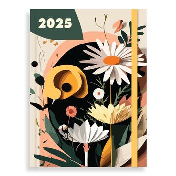 2025 ΗΜΕΡΟΛΟΓΙΟ ΗΜΕΡΗΣΙΟ ΛΕΥΚΟ 14x20cm ΜΕ ΚΙΤΡΙΝΟ ΛΑΣΤΙΧΟ BLOSSOM 586118 (MUST)