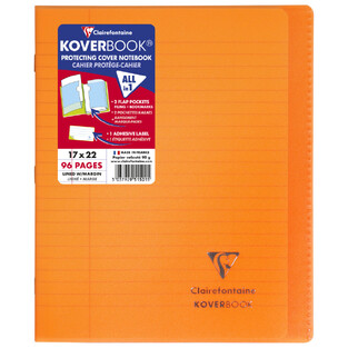 CLAIREFONTAINE KOVERBOOK ΤΕΤΡΑΔΙΟ ΣΗΜΕΙΩΜΑΤΑΡΙΟ ΚΑΡΦΙΤΣΑ ΜΕ ΠΛΑΣΤΙΚΟ ΕΞΩΦΥΛΛΟ 17x22cm ΜΕ ΓΡΑΜΜΕΣ 48φ ΠΟΡΤΟΚΑΛΙ