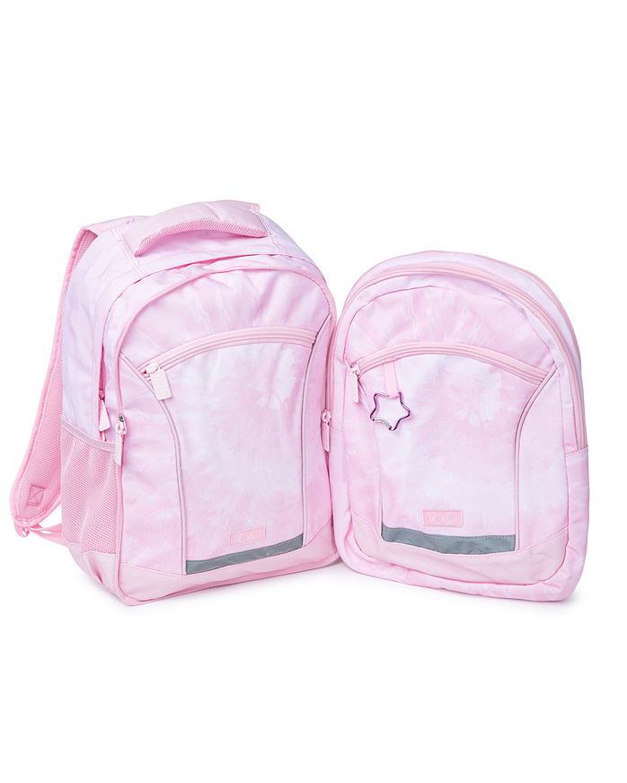 YOLO ΣΧΟΛΙΚΗ ΤΣΑΝΤΑ ΣΑΚΙΔΙΟ ΠΛΑΤΗΣ 2 ΣΕ 1 PINK VIBE TIE DYE 11162