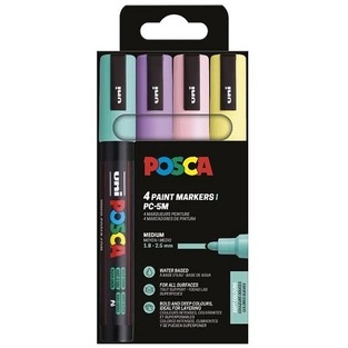 POSCA ΣΕΤ ΜΑΡΚΑΔΟΡΟΙ ΔΙΑΦΟΡΑ ΧΡΩΜΑΤΑ PC-5M 4τεμ SOFT COLOR