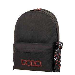 POLO ΣΧΟΛΙΚΗ ΤΣΑΝΤΑ ΣΑΚΙΔΙΟ ΠΛΑΤΗΣ ORIGINAL DOUBLE SCARF 30lt ΜΑΥΡΗ ΜΕ ΚΟΚΚΙΝΑ ΓΡΑΜΜΑΤΑ 901235 2033