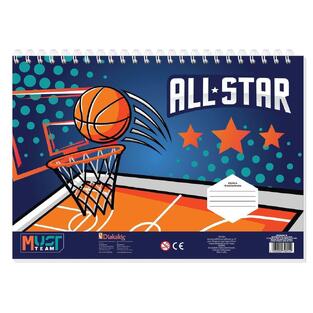 MUST ΜΠΛΟΚ ΖΩΓΡΑΦΙΚΗΣ 23x33cm 40φ ΜΕ ΣΤΕΝΣΙΛ ΚΑΙ ΑΥΤΟΚΟΛΛΗΤΑ ALL STAR 586616