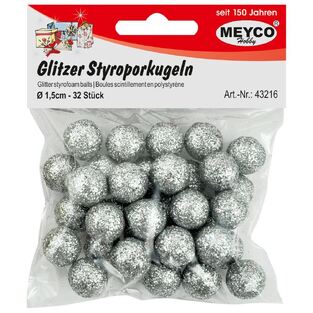 MEYCO ΣΕΤ ΜΠΑΛΕΣ ΦΕΛΙΖΟΛ ΜΕ ΧΡΥΣΟΣΚΟΝΗ GLITTER (ΓΚΛΙΤΕΡ) ΑΣΗΜΙ 15MM 32ΤΜΧ 43216