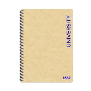 SKAG ΤΕΤΡΑΔΙΟ ΣΠΙΡΑΛ 17x25cm 2 ΘΕΜΑΤΩΝ 100φ UNIVERSITY PLUS ΜΠΕΖ 312844