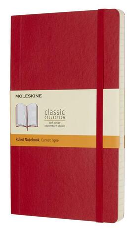 MOLESKINE ΣΗΜΕΙΩΜΑΤΑΡΙΟ LARGE (13x21cm) SOFT COVER SCARLET RED RULED NOTEBOOK (ΡΙΓΕ)