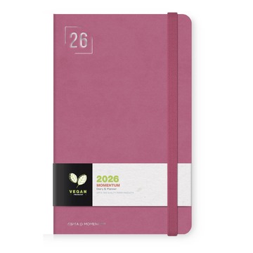 2026 ΗΜΕΡΟΛΟΓΙΟ ΗΜΕΡΗΣΙΟ 17x24cm MOMENTUM SOFT COVER ΡΟΖ ΜΕ ΛΑΣΤΙΧΟ 626131787 (UNIPAP)