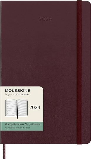 2024 ΗΜΕΡΟΛΟΓΙΟ MOLESKINE LARGE (13x21cm) HARD COVER BURGUNDY RED WEEKLY DIARY (ΕΒΔΟΜΑΔΙΑΙΟ ΗΜΕΡΟΛΟΓΙΟ ΕΤΟΥΣ)