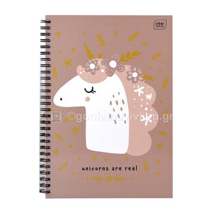 INTERDRUK ΤΕΤΡΑΔΙΟ ΣΠΙΡΑΛ 17x25cm 2 ΘΕΜΑΤΩΝ 60φ CUTE GIRL UNICORNS ARE REAL