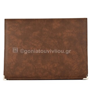 VIVIAN PLAST ΣΟΥΜΕΝ ΓΡΑΦΕΙΟΥ ΔΙΠΛΟ 34,5x46,5cm ΚΑΦΕ ΜΕ ΜΕΤΑΛΛΙΚΗ ΓΩΝΙΑ
