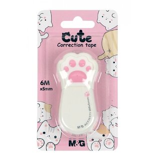M&G ΔΙΟΡΘΩΤΙΚΗ ΤΑΙΝΙΑ 5mm x 6m CUTE ΠΑΤΟΥΣΑ ΑΣΠΡΟ ACT75171