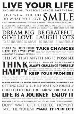 ΔΙΑΚΟΣΜΗΤΙΚΗ ΑΦΙΣΑ LIVE YOUR LIFE 61x91,5cm GN0719 (161)