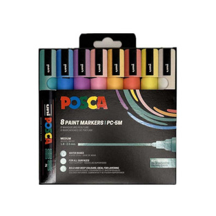 POSCA ΣΕΤ ΜΑΡΚΑΔΟΡΟΙ ΔΙΑΦΟΡΑ ΧΡΩΜΑΤΑ PC-5M 8τεμ SOFT COLOR