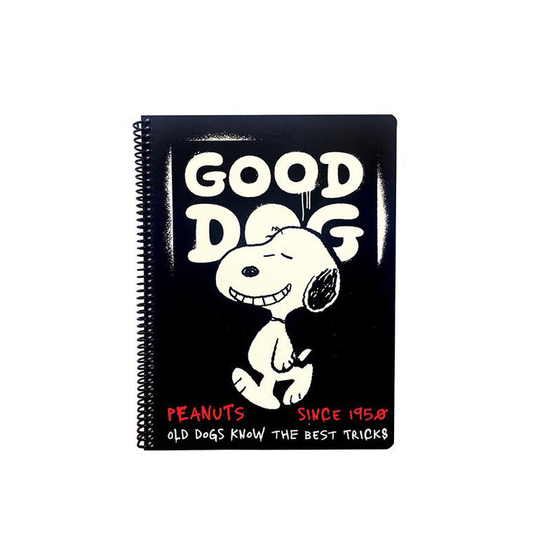 BMU ΤΕΤΡΑΔΙΟ ΣΠΙΡΑΛ A4 (21x29,7cm) 2 ΘΕΜΑΤΩΝ 70φ PEANUTS SNOOPY GOOD DOG BLACK  365 10440