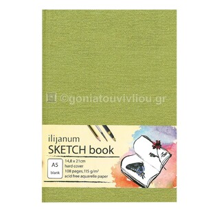 SKETCH BOOK ΒΙΒΛΙΟΔΕΤΗΜΕΝΟ A5 (14,8x21cm) 108 ΛΕΥΚΑ ΦΥΛΛΑ 105gr ΠΡΑΣΙΝΟ ΕΞΩΦΥΛΛΟ 0329534