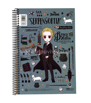 SALKO ΤΕΤΡΑΔΙΟ ΣΠΙΡΑΛ 17x25cm 4 ΘΕΜΑΤΩΝ 120φ HARRY POTTER MAGICAL DRACO MALFOY ΓΚΡΙ 7334