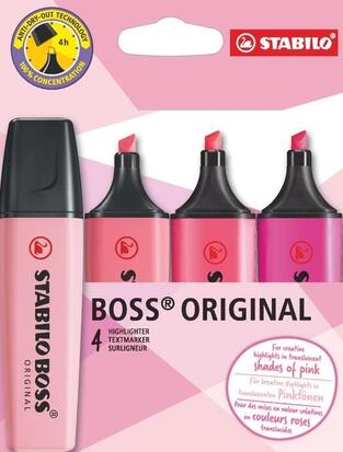 STABILO BOSS ΣΕΤ 4 ΜΑΡΚΑΔΟΡΟΙ ΥΠΟΓΡΑΜΜΙΣΗΣ 70 4 SHADES OF PINK 128070406