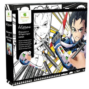 SYCOMORE ARTISSIMO ΣΕΤ ΖΩΓΡΑΦΙΚΗΣ MANGA HEROES ΜΕ 8 ΜΑΡΚΑΔΟΡΟΥΣ ΚΑΙ 20φ