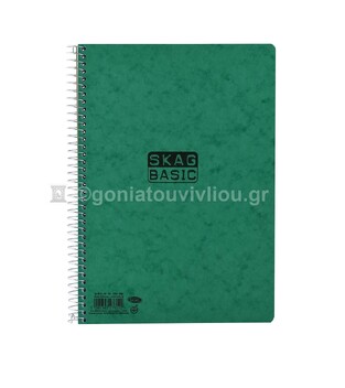 SKAG ΤΕΤΡΑΔΙΟ ΣΠΙΡΑΛ A4 (21x29,7cm) 4 ΘΕΜΑΤΩΝ 120φ BASIC ΠΡΑΣΙΝΟ 276122