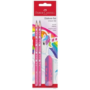 FABER CASTELL ΣΕΤ UNICORN 2 ΜΟΛΥΒΙΑ ΚΑΙ ΓΟΜΑ DUST FREE BLISTER 111516
