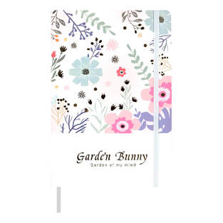 SALKO ΣΗΜΕΙΩΜΑΤΑΡΙΟ ΒΙΒΛΙΟΔΕΤΗΜΕΝΟ ΜΕ ΛΑΣΤΙΧΟ A5 14,8x21cm 80φ ΜΕ ΓΡΑΜΜΕΣ FLOWERS ΑΣΠΡΟ 4047