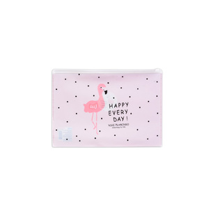 SPREE ΦΑΚΕΛΟΣ ΠΛΑΣΤΙΚΟΣ ΔΙΑΦΑΝΗΣ ΜΕ ZIP A4 (21x29,7cm) FLAMINGO ΡΟΖ SP75903