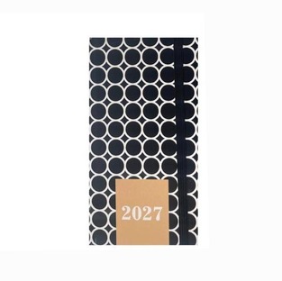 2027 ΗΜΕΡΟΛΟΓΙΟ ΕΒΔΟΜΑΔΙΑΙΟ ΑΤΖΕΝΤΑ 8x16cm BLACK AND WHITE ΚΥΚΛΟΙ ΜΕ ΛΑΣΤΙΧΟ 587892 (TESORO)