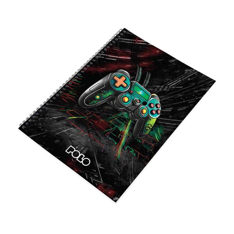 POLO ΤΕΤΡΑΔΙΟ ΣΠΙΡΑΛ A4 (21x29,7cm) 4 ΘΕΜΑΤΩΝ DESIGN GAMING 120φ 919011