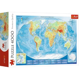 TREFL ΠΑΖΛ 4000τεμ WORLD PHYSICAL MAP ΠΑΓΚΟΣΜΙΟΣ ΓΕΩΦΥΣΙΚΟΣ ΧΑΡΤΗΣ 45007