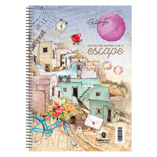 SALKO ΤΕΤΡΑΔΙΟ ΣΠΙΡΑΛ 17x25cm 3 ΘΕΜΑΤΩΝ 90φ ESCAPE ΠΟΔΗΛΑΤΟ ΜΕ ΛΟΥΛΟΥΔΙΑ 5503