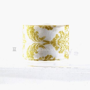 GOLDI DECOR ΚΟΡΔΕΛΑ ΣΥΣΚΕΥΑΣΙΑΣ ΥΦΑΣΜΑΤΙΝΗ ΧΡΙΣΤΟΥΓΕΝΝΙΑΤΙΚΗ 4cm x 2m  ΧΡΥΣΑΦΙ ΔΑΝΤΕΛΑ 96104
