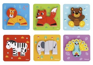 TOOKY TOY ΠΑΖΛ ΞΥΛΙΝΟ ΖΩΑ 6 ΣΕ 1 TL636