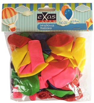 EX HOBBY ΜΠΑΛΟΝΙΑ ΧΡΩΜΑΤΙΣΤΑ 50τεμ ΥΨΟΣ 28cm ΔΙΑΜΕΤΡΟΣ 21cm