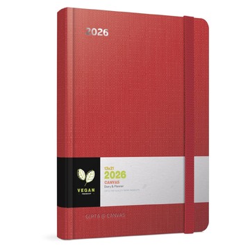 2026 ΗΜΕΡΟΛΟΓΙΟ ΗΜΕΡΗΣΙΟ 13x21cm CANVAS ΚΟΚΚΙΝΟ ΜΕ ΛΑΣΤΙΧΟ 626121381 (UNIPAP)