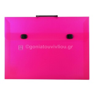 GROOVY ΤΣΑΝΤΑ ΣΧΕΔΙΟΥ ΠΛΑΣΤΙΚΗ 32x43x5cm ΜΕ 2 ΚΛΙΠΣ ΚΑΙ ΧΕΡΟΥΛΙ ΔΙΑΦΑΝΗ ΦΟΥΞΙΑ 032091