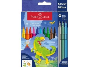 FABER CASTELL ΜΑΡΚΑΔΟΡΟΙ ΔΕΙΝΟΣΑΥΡΟΣ 10 ΧΡΩΜΑΤΑ + 3 ΧΡΩΜΑΤΑ METALLIC 554214