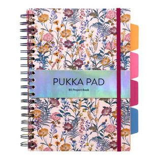 PUKKA PAD ΤΕΤΡΑΔΙΟ ΣΠΙΡΑΛ 18x26cm 5 ΘΕΜΑΤΩΝ ΣΚΛΗΡΟ ΕΞΩΦΥΛΛΟ ΠΕΡΦΟΡΕ ΜΕ ΛΑΣΤΙΧΟ ΡΟΖ ΜΕ ΛΟΥΛΟΥΔΙΑ 100φ 80gr ΥΠΟΚΙΤΡΙΝΑ ΦΥΛΛΑ 9494BLM