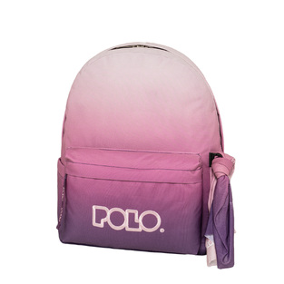 POLO ΣΧΟΛΙΚΗ ΤΣΑΝΤΑ ΣΑΚΙΔΙΟ ΠΛΑΤΗΣ ΜΕ ΜΑΝΤΗΛΙ 23lt GRADIENT ΡΟΖ ΜΩΒ 901162 8416